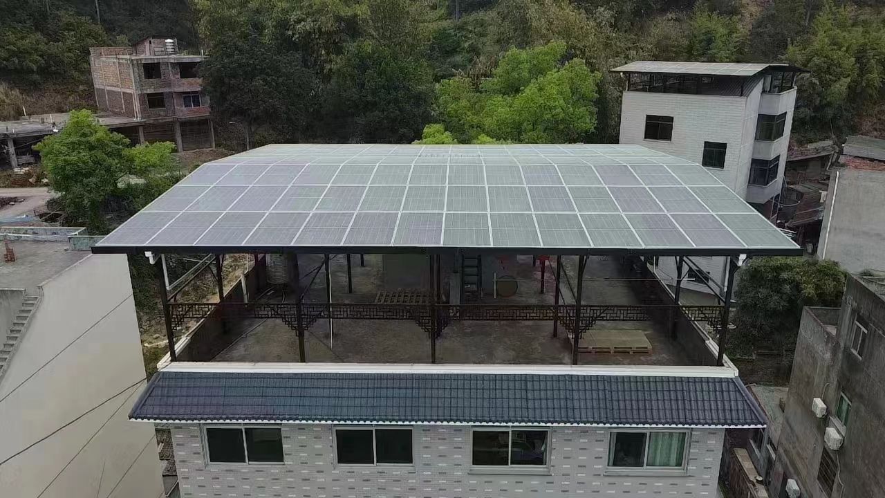 河池15kw+10kwh自建别墅家庭光伏储能系统